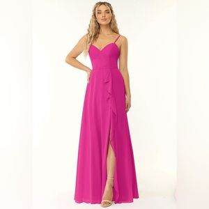 Azazie Pink Maxi Dress
